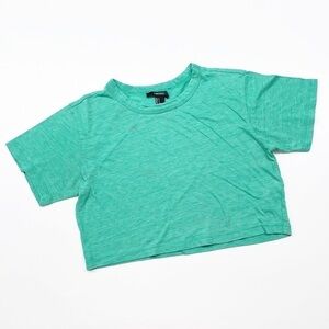 Forever 21 green short sleeve crop top